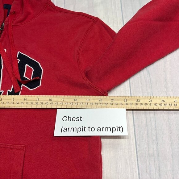 GAP CHL FZ ARCH Modern Red Logo Hooded Fleece Jacket, Sz:  M - Picture 5 of 9